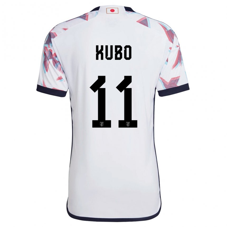 Gyermek Japán Takefusa Kubo #11 Fehér Idegenbeli Jersey 22-24 Mez Póló Ing