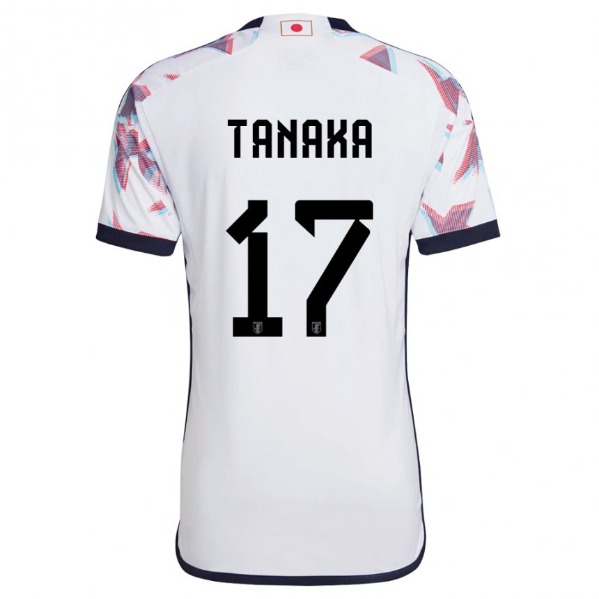 Gyermek Japán Ao Tanaka #17 Fehér Idegenbeli Jersey 22-24 Mez Póló Ing