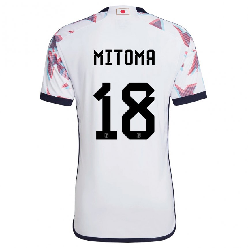 Gyermek Japán Kaoru Mitoma #18 Fehér Idegenbeli Jersey 22-24 Mez Póló Ing