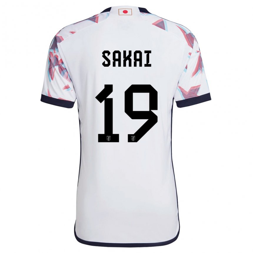 Gyermek Japán Hiroki Sakai #19 Fehér Idegenbeli Jersey 22-24 Mez Póló Ing