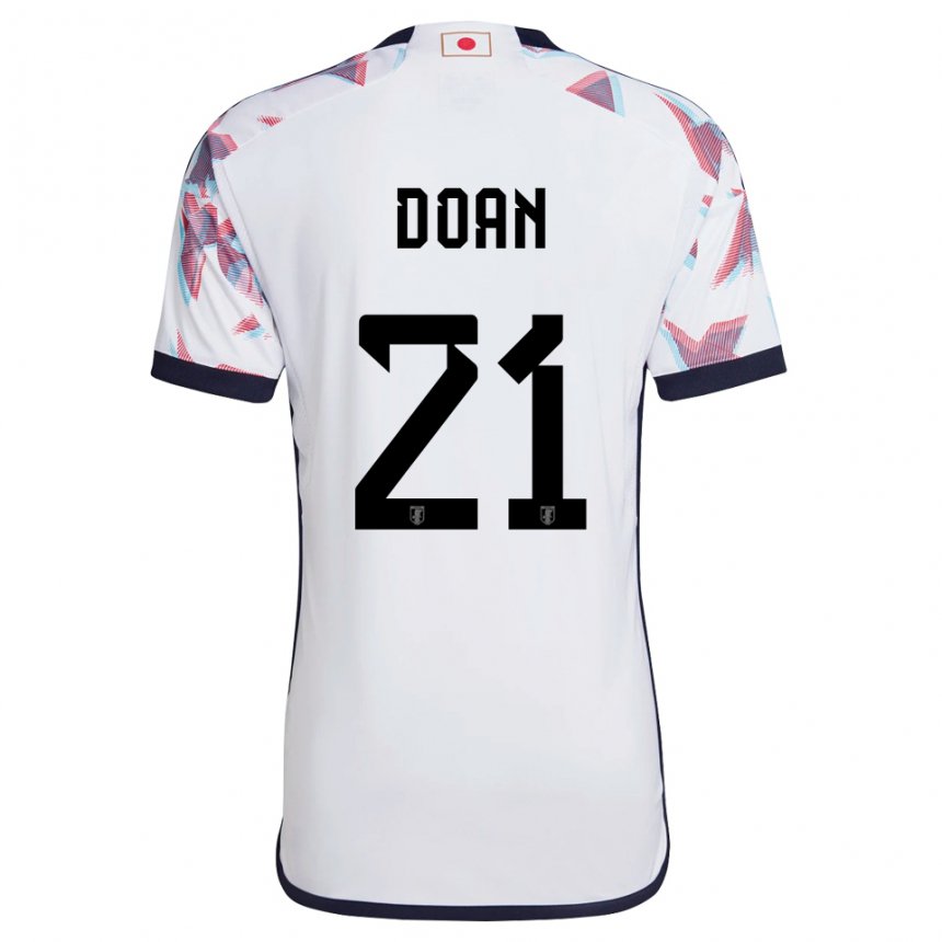 Gyermek Japán Ritsu Doan #21 Fehér Idegenbeli Jersey 22-24 Mez Póló Ing