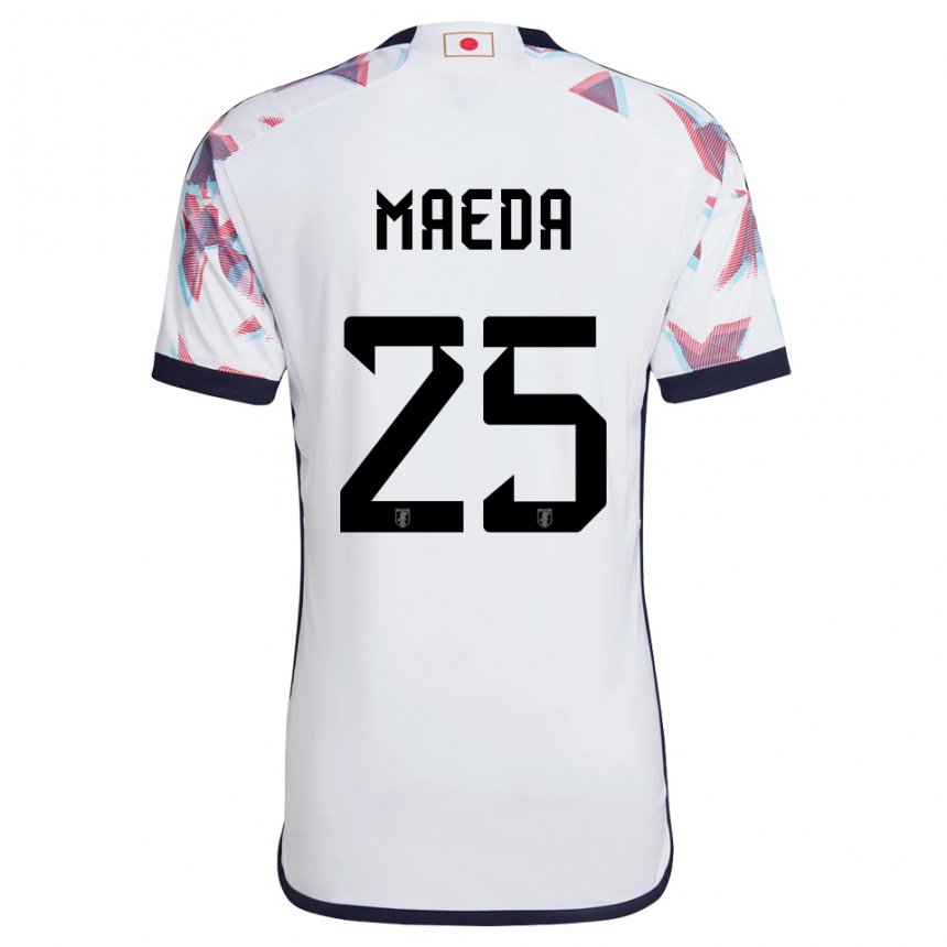 Gyermek Japán Daizen Maeda #25 Fehér Idegenbeli Jersey 22-24 Mez Póló Ing