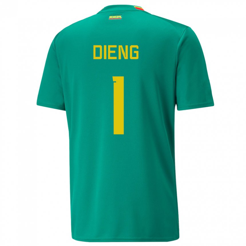 Gyermek Szenegáli Timothy Dieng #1 Zöld Idegenbeli Jersey 22-24 Mez Póló Ing