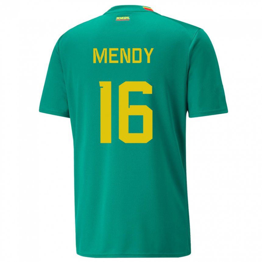 Gyermek Szenegáli Edouard Mendy #16 Zöld Idegenbeli Jersey 22-24 Mez Póló Ing