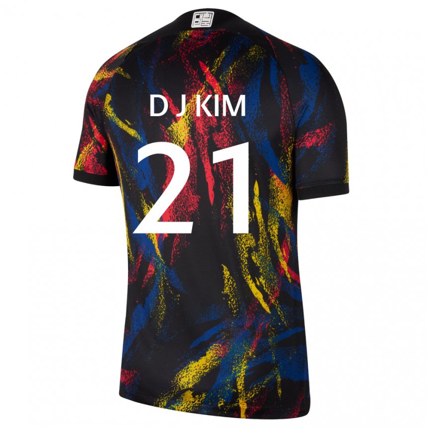 Gyermek Dél-koreai Dong-jun Kim #21 Sokszínű Idegenbeli Jersey 22-24 Mez Póló Ing