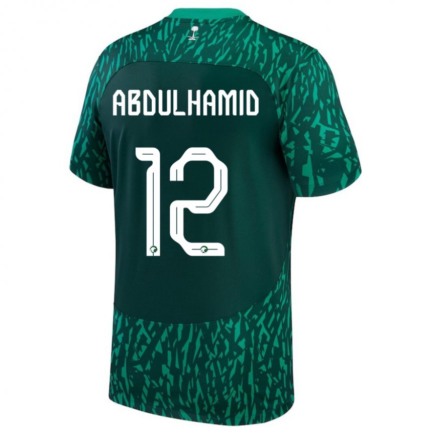 Gyermek Szaúd-arábiai Saud Abdulhamid #12 Sötétzöld Idegenbeli Jersey 22-24 Mez Póló Ing