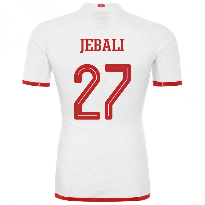 Gyermek Tunéziai Issam Jebali #27 Fehér Idegenbeli Jersey 22-24 Mez Póló Ing