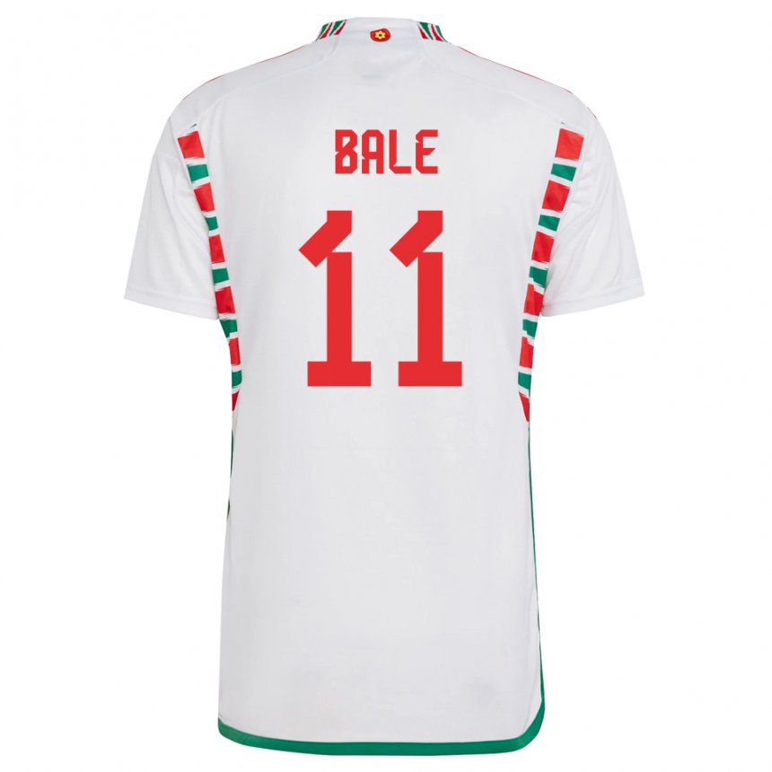 Gyermek Walesi Gareth Bale #11 Fehér Idegenbeli Jersey 22-24 Mez Póló Ing