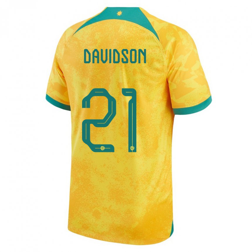 Férfi Ausztrál Jason Davidson #21 Aranysárga Hazai Jersey 22-24 Mez Póló Ing