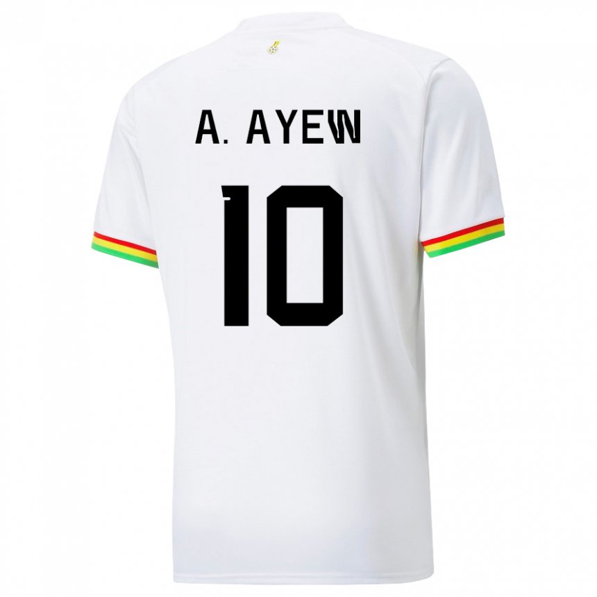 Férfi Ghánai Andre Ayew #10 Fehér Hazai Jersey 22-24 Mez Póló Ing