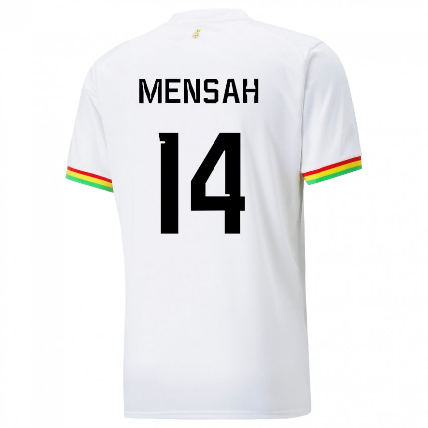Férfi Ghánai Gideon Mensah #14 Fehér Hazai Jersey 22-24 Mez Póló Ing