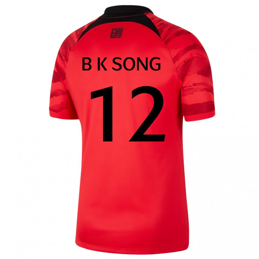 Férfi Dél-koreai Bum-keun Song #12 Piros Fekete Hazai Jersey 22-24 Mez Póló Ing