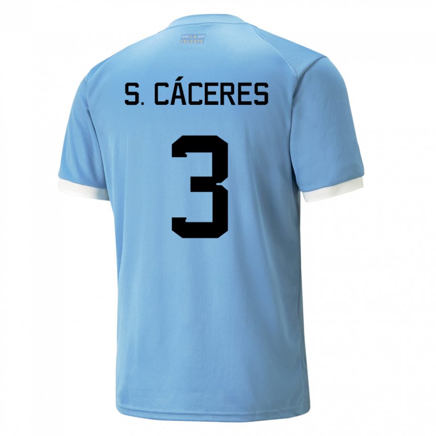 Férfi Uruguayi Sebastian Caceres #3 Kék Hazai Jersey 22-24 Mez Póló Ing