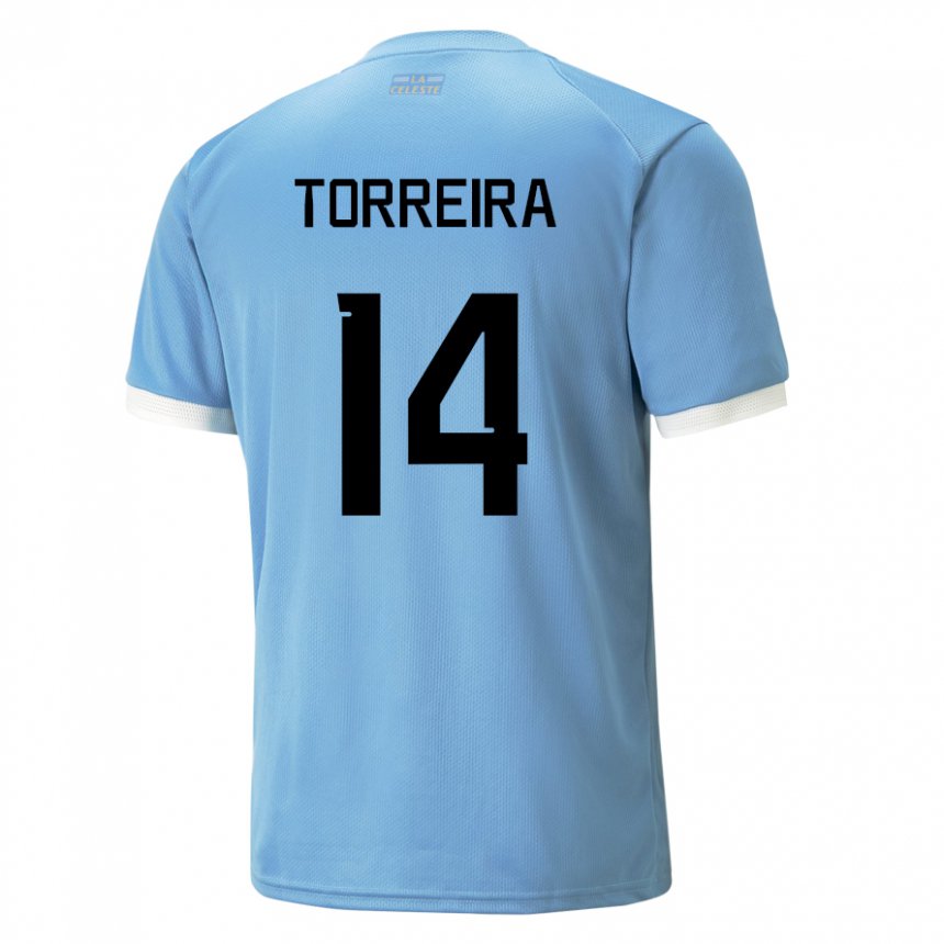 Férfi Uruguayi Lucas Torreira #14 Kék Hazai Jersey 22-24 Mez Póló Ing