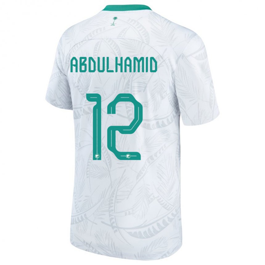 Férfi Szaúd-arábiai Saud Abdulhamid #12 Fehér Hazai Jersey 22-24 Mez Póló Ing