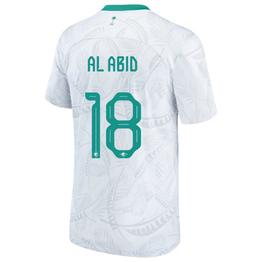 Férfi Szaúd-arábiai Nawaf Al Abid #18 Fehér Hazai Jersey 22-24 Mez Póló Ing