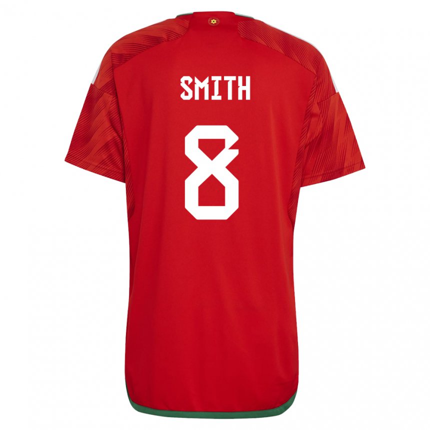 Férfi Walesi Matt Smith #8 Piros Hazai Jersey 22-24 Mez Póló Ing