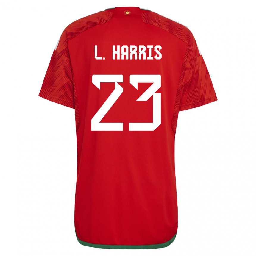 Férfi Walesi Luke Harris #23 Piros Hazai Jersey 22-24 Mez Póló Ing