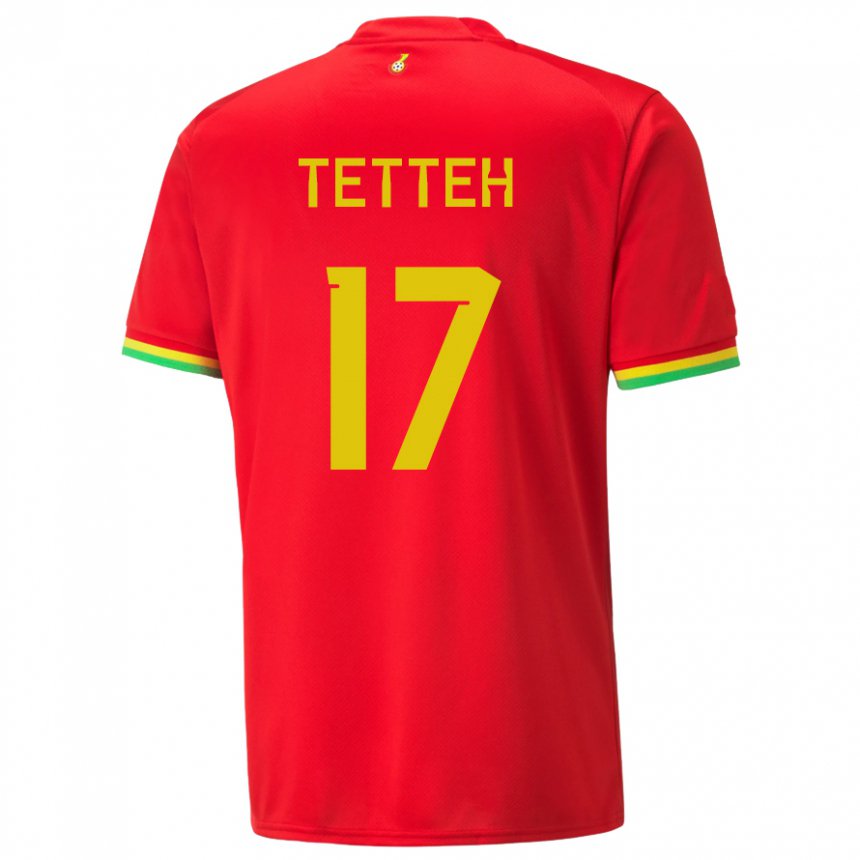 Férfi Ghánai Benjamin Tetteh #17 Piros Idegenbeli Jersey 22-24 Mez Póló Ing