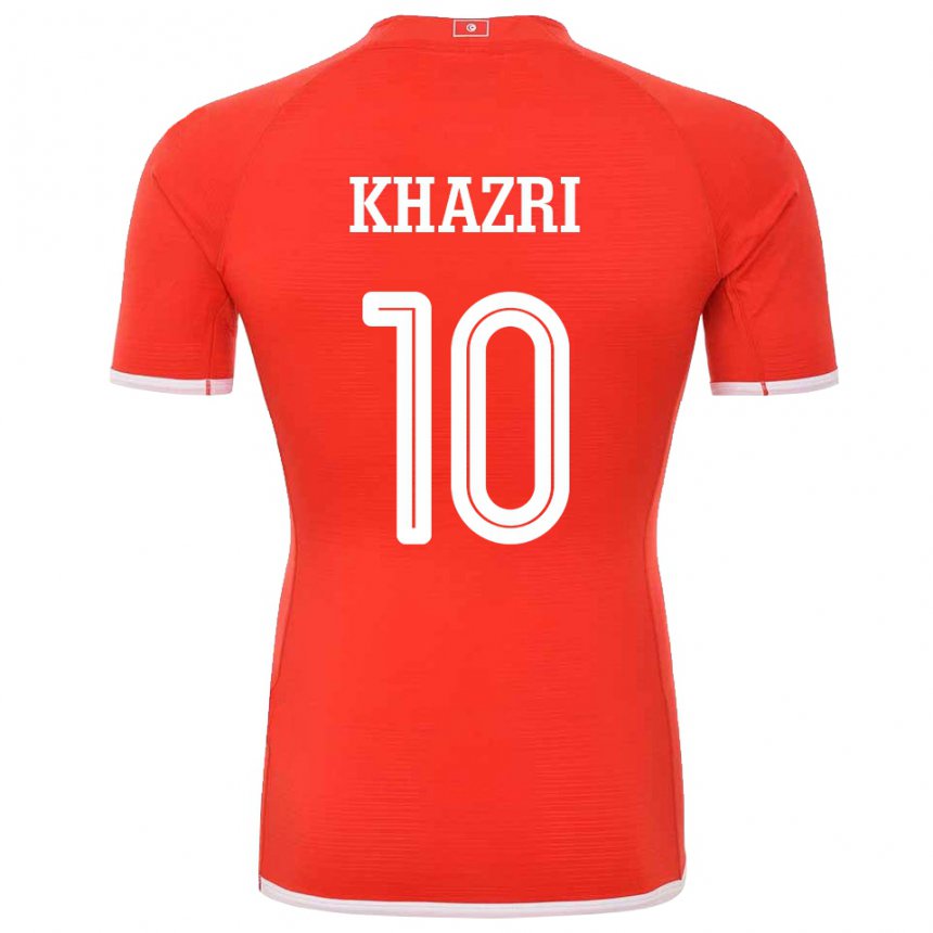 Női Tunéziai Wahbi Khazri #10 Piros Hazai Jersey 22-24 Mez Póló Ing