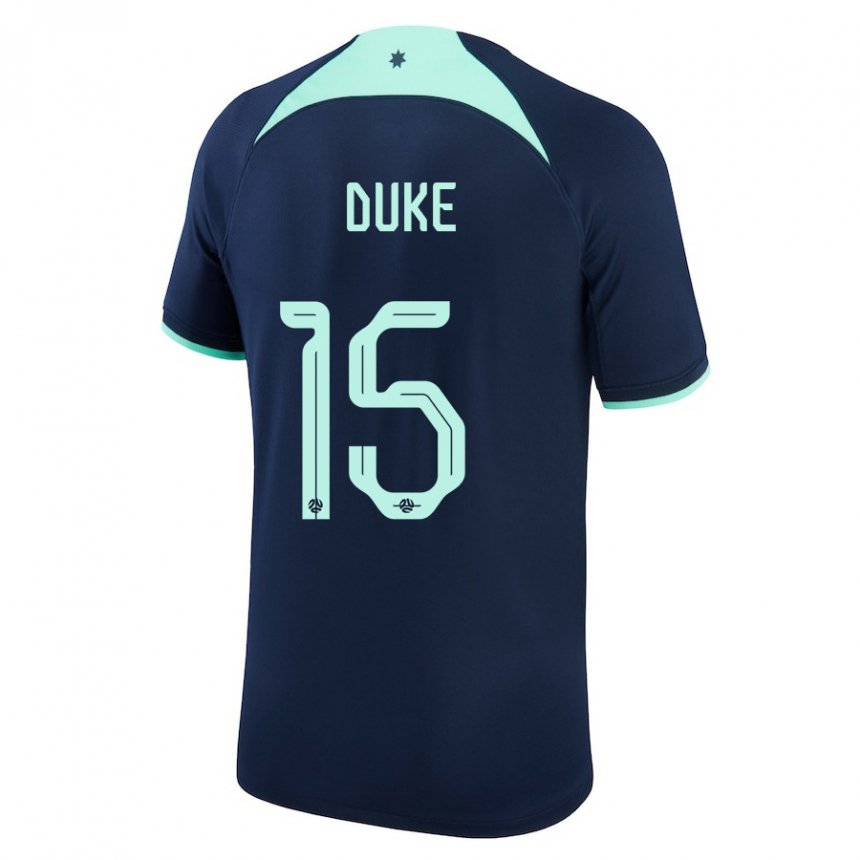 Női Ausztrál Mitchell Duke #15 Sötétkék Idegenbeli Jersey 22-24 Mez Póló Ing