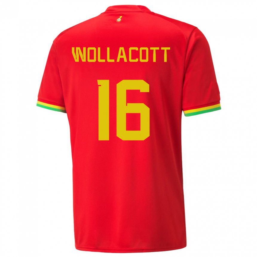 Női Ghánai Joe Wollacott #16 Piros Idegenbeli Jersey 22-24 Mez Póló Ing