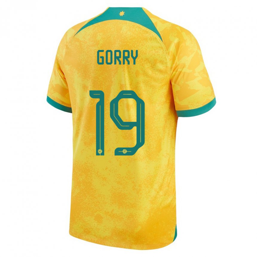 Gyermek Ausztrál Katrina Gorry #19 Aranysárga Hazai Jersey 22-24 Mez Póló Ing