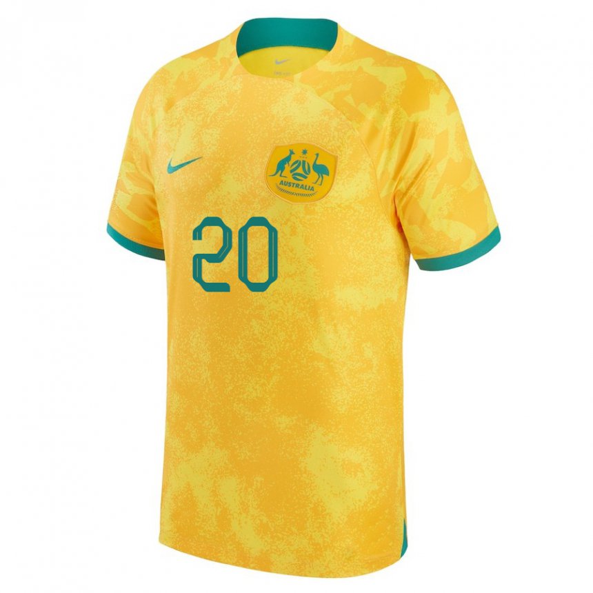 Gyermek Ausztrál Sam Kerr #20 Aranysárga Hazai Jersey 22-24 Mez Póló Ing