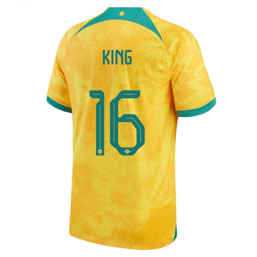 Gyermek Ausztrál Joel King #16 Aranysárga Hazai Jersey 22-24 Mez Póló Ing