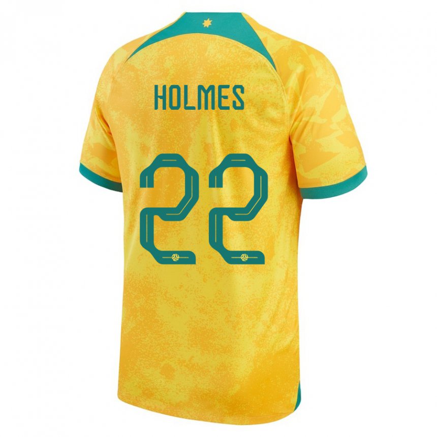 Gyermek Ausztrál Jordan Holmes #22 Aranysárga Hazai Jersey 22-24 Mez Póló Ing