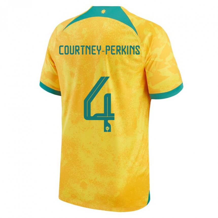 Gyermek Ausztrál Jordan Courtney Perkins #4 Aranysárga Hazai Jersey 22-24 Mez Póló Ing