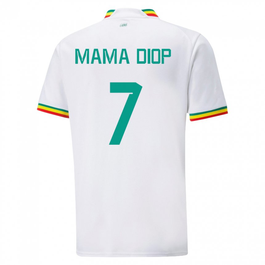 Gyermek Szenegáli Mama Diop #7 Fehér Hazai Jersey 22-24 Mez Póló Ing