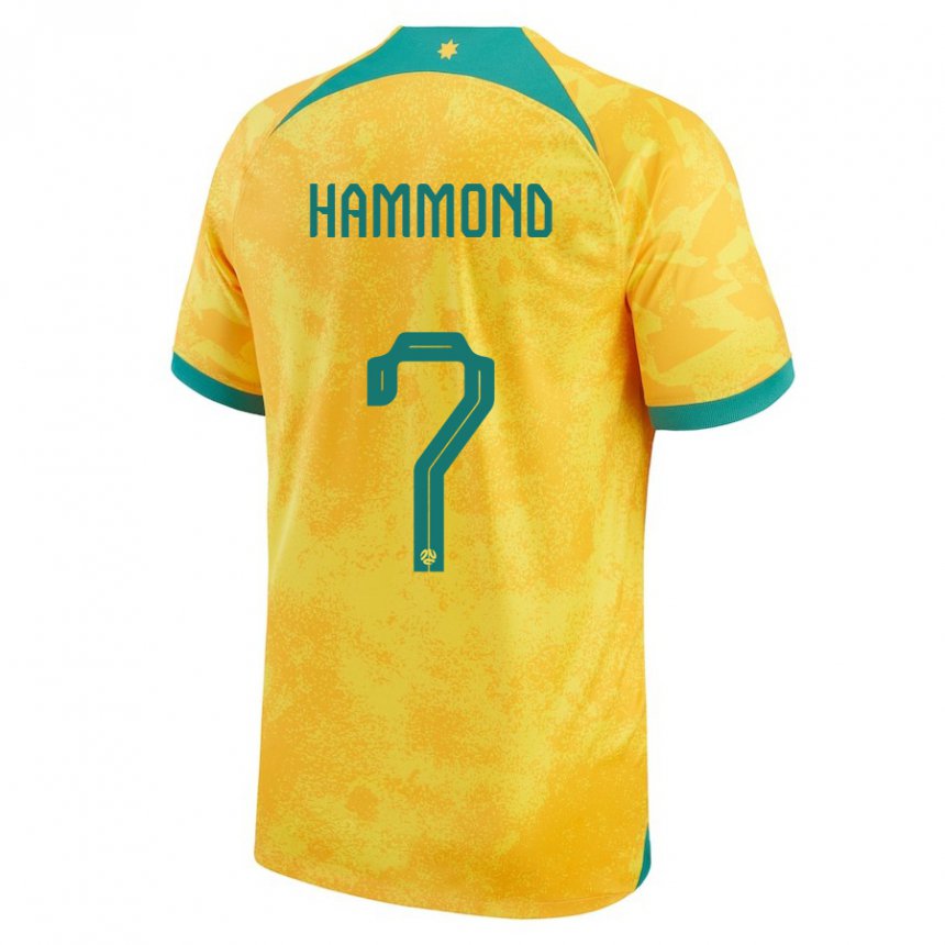 Gyermek Ausztrál Tristan Hammond #7 Aranysárga Hazai Jersey 22-24 Mez Póló Ing