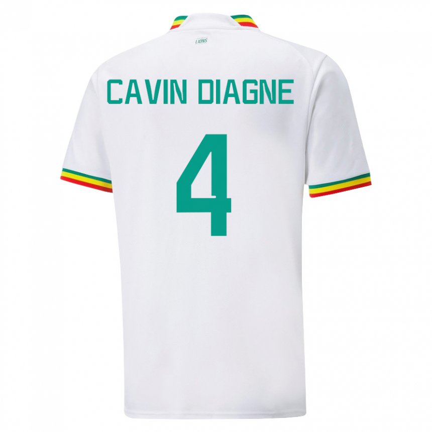 Gyermek Szenegáli Cavin Diagne #4 Fehér Hazai Jersey 22-24 Mez Póló Ing