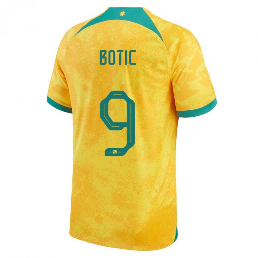 Gyermek Ausztrál Noah Botic #9 Aranysárga Hazai Jersey 22-24 Mez Póló Ing