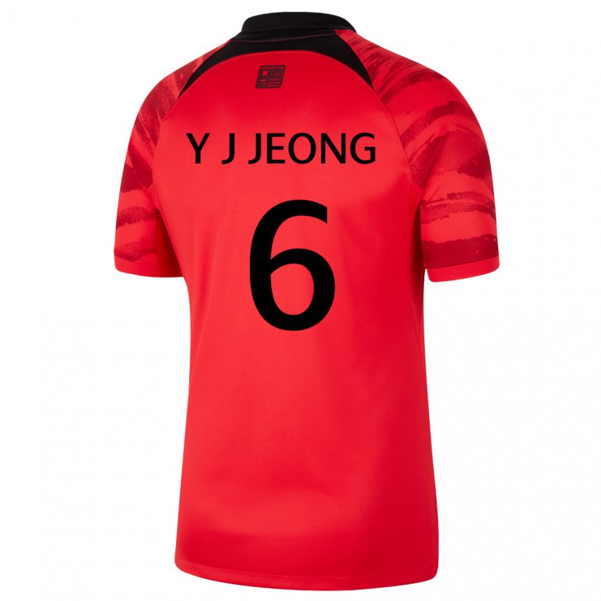 Gyermek Dél-koreai Jeong Yu Jin #6 Piros Fekete Hazai Jersey 22-24 Mez Póló Ing