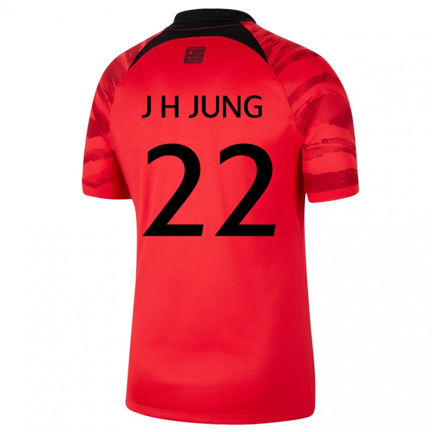Gyermek Dél-koreai Jung Jong Hun #22 Piros Fekete Hazai Jersey 22-24 Mez Póló Ing