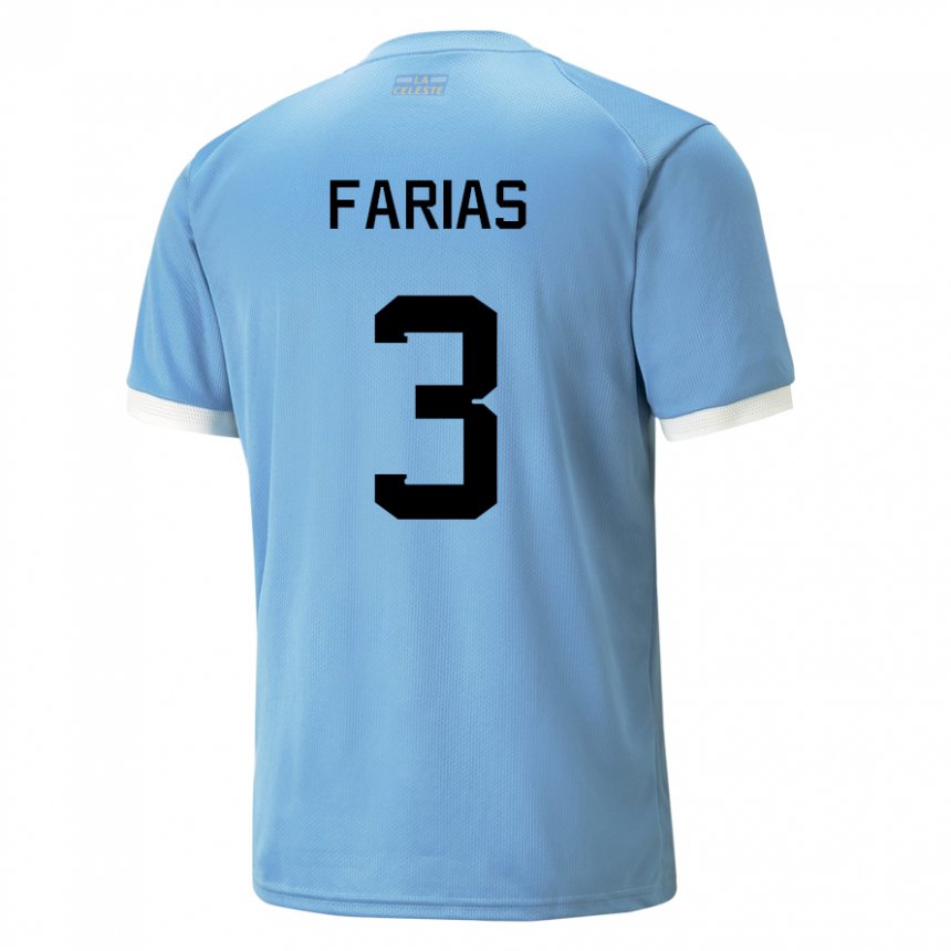 Gyermek Uruguayi Daiana Farias #3 Kék Hazai Jersey 22-24 Mez Póló Ing