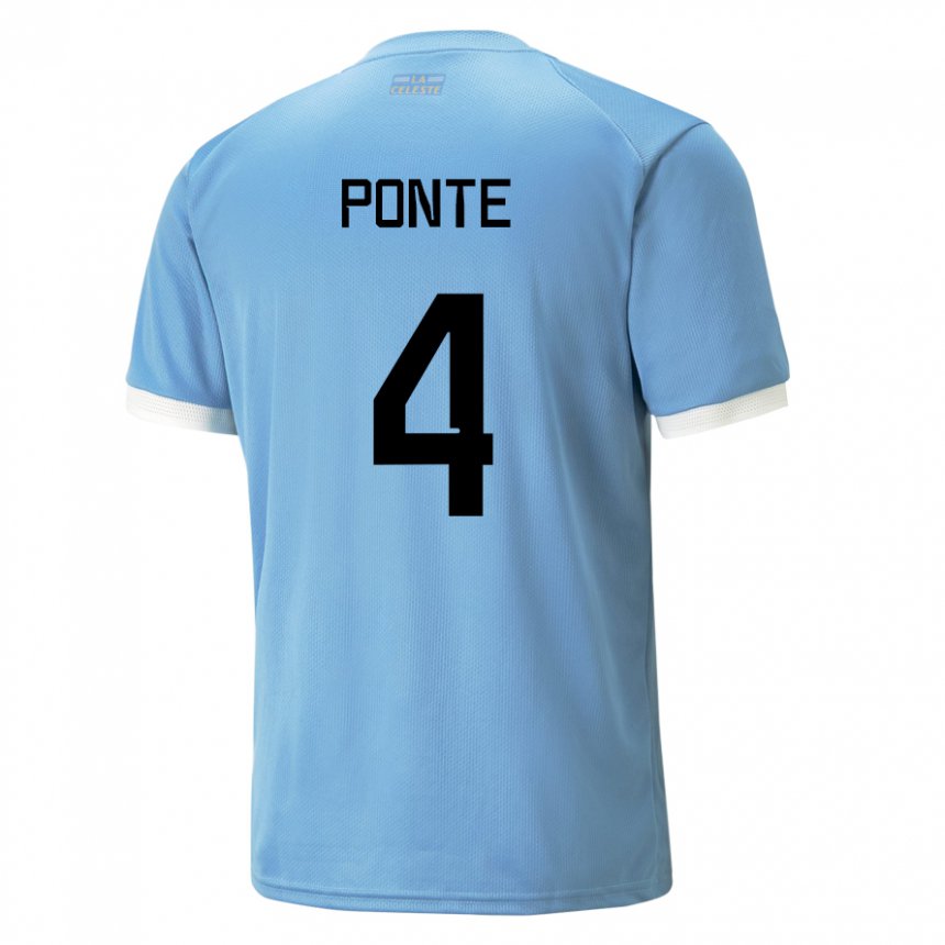 Gyermek Uruguayi Mateo Ponte #4 Kék Hazai Jersey 22-24 Mez Póló Ing