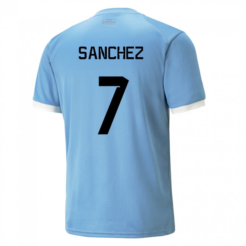 Gyermek Uruguayi Renzo Sanchez #7 Kék Hazai Jersey 22-24 Mez Póló Ing