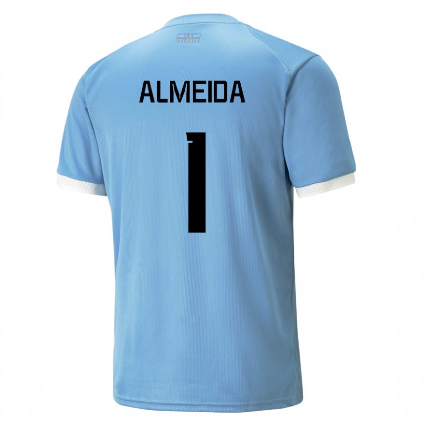 Gyermek Uruguayi Martin Almeida #1 Kék Hazai Jersey 22-24 Mez Póló Ing