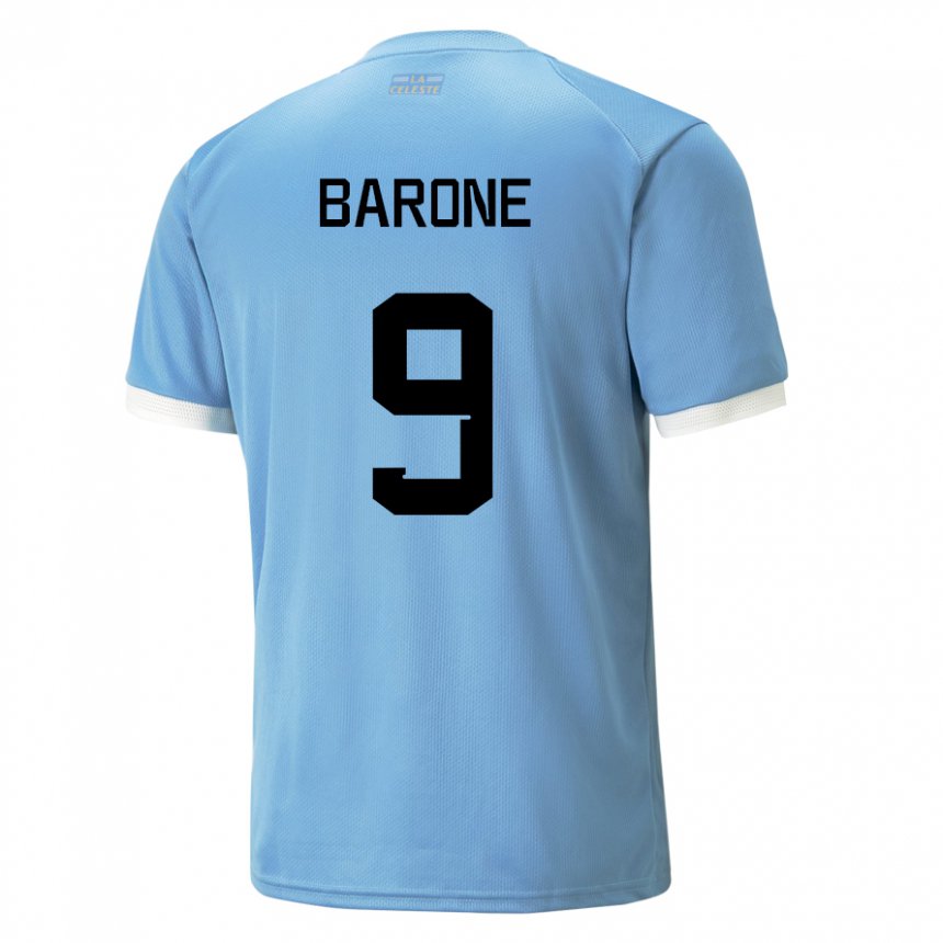 Gyermek Uruguayi Faustino Barone #9 Kék Hazai Jersey 22-24 Mez Póló Ing