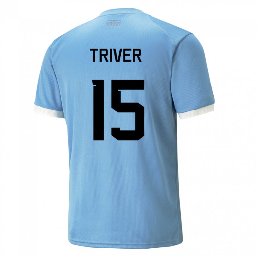 Gyermek Uruguayi Francisco Triver #15 Kék Hazai Jersey 22-24 Mez Póló Ing