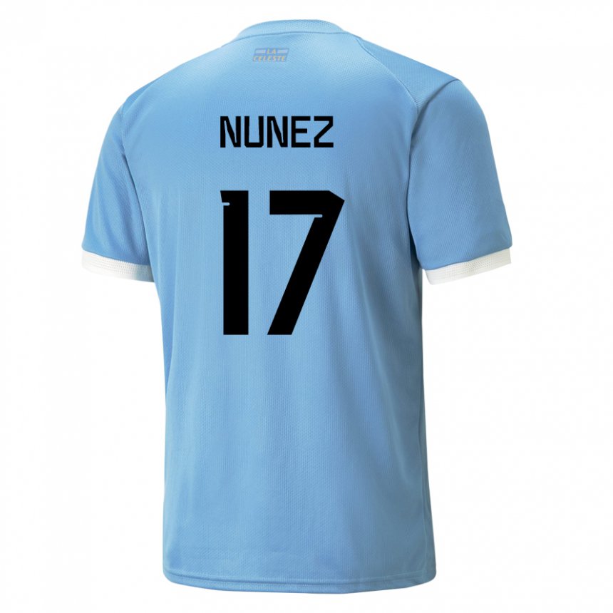 Gyermek Uruguayi Facundo Nunez #17 Kék Hazai Jersey 22-24 Mez Póló Ing