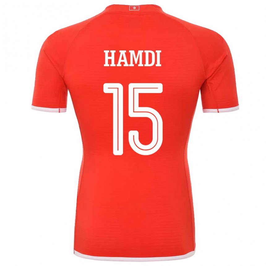 Gyermek Tunéziai Hanna Hamdi #15 Piros Hazai Jersey 22-24 Mez Póló Ing