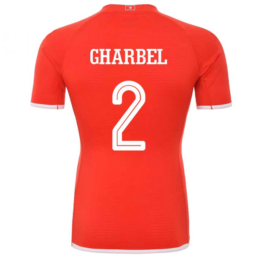 Gyermek Tunéziai Mahmoud Gharbel #2 Piros Hazai Jersey 22-24 Mez Póló Ing