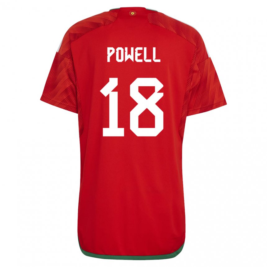 Gyermek Walesi Ella Powell #18 Piros Hazai Jersey 22-24 Mez Póló Ing