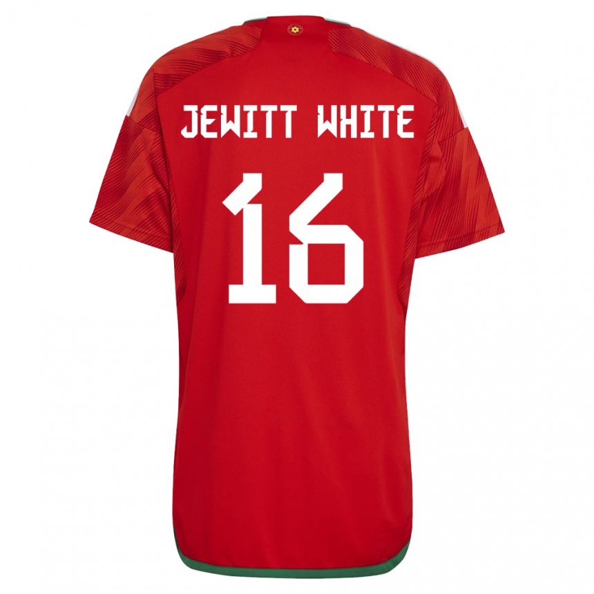 Gyermek Walesi Harry Jewitt White #16 Piros Hazai Jersey 22-24 Mez Póló Ing