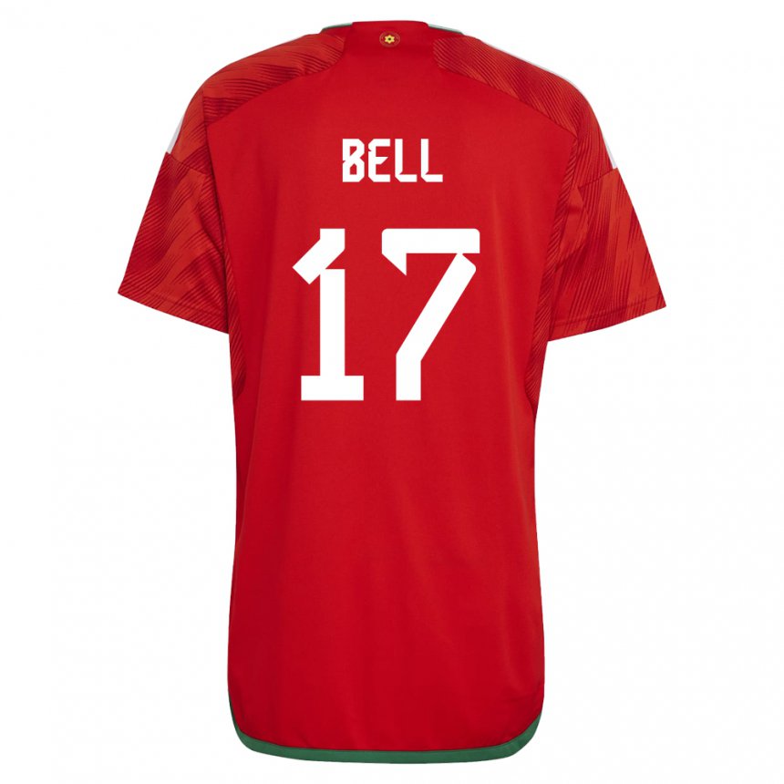 Gyermek Walesi Zac Bell #17 Piros Hazai Jersey 22-24 Mez Póló Ing