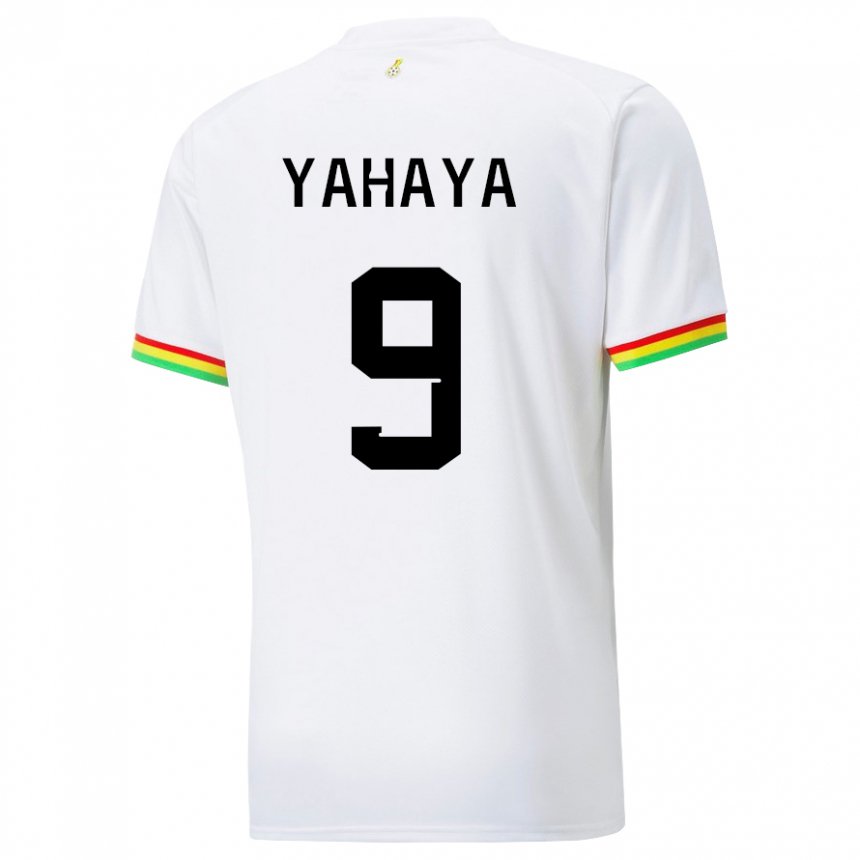 Gyermek Ghánai Mohammed Yahaya #9 Fehér Hazai Jersey 22-24 Mez Póló Ing